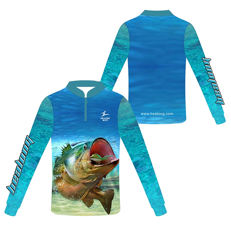 Custom UV Protection and Quick Dry Kids Winter Fishing Jersey Shirts Wear