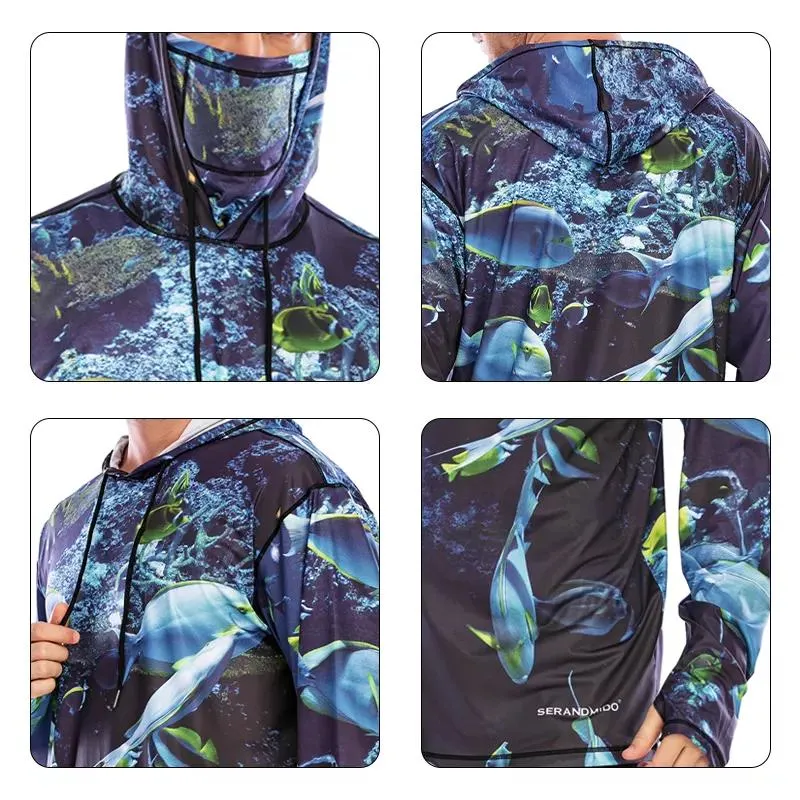 Custom UV Fishing Shirt Hoodies Digital Logo Print Fishing Wear Popular